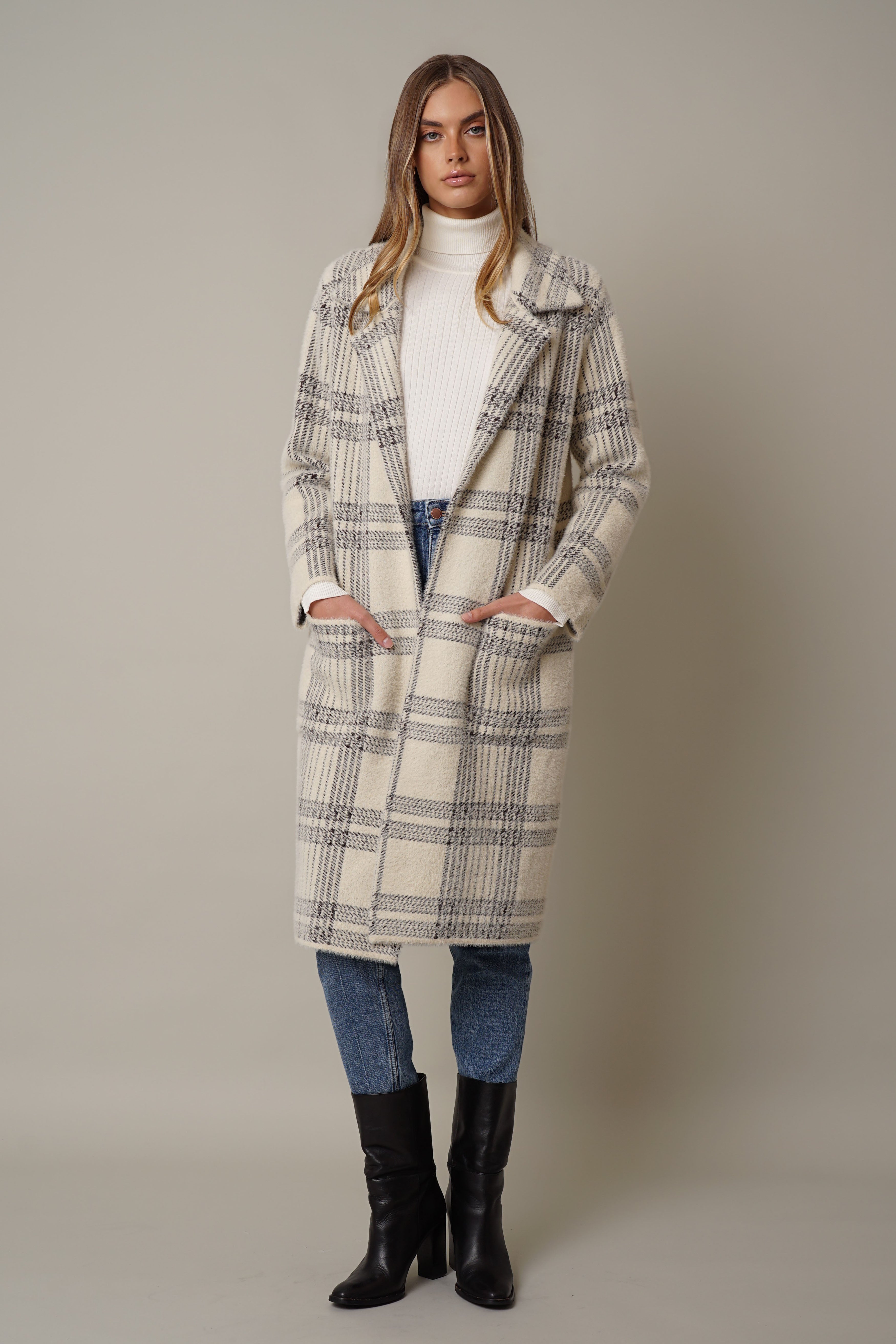 Plaid hotsell long jacket