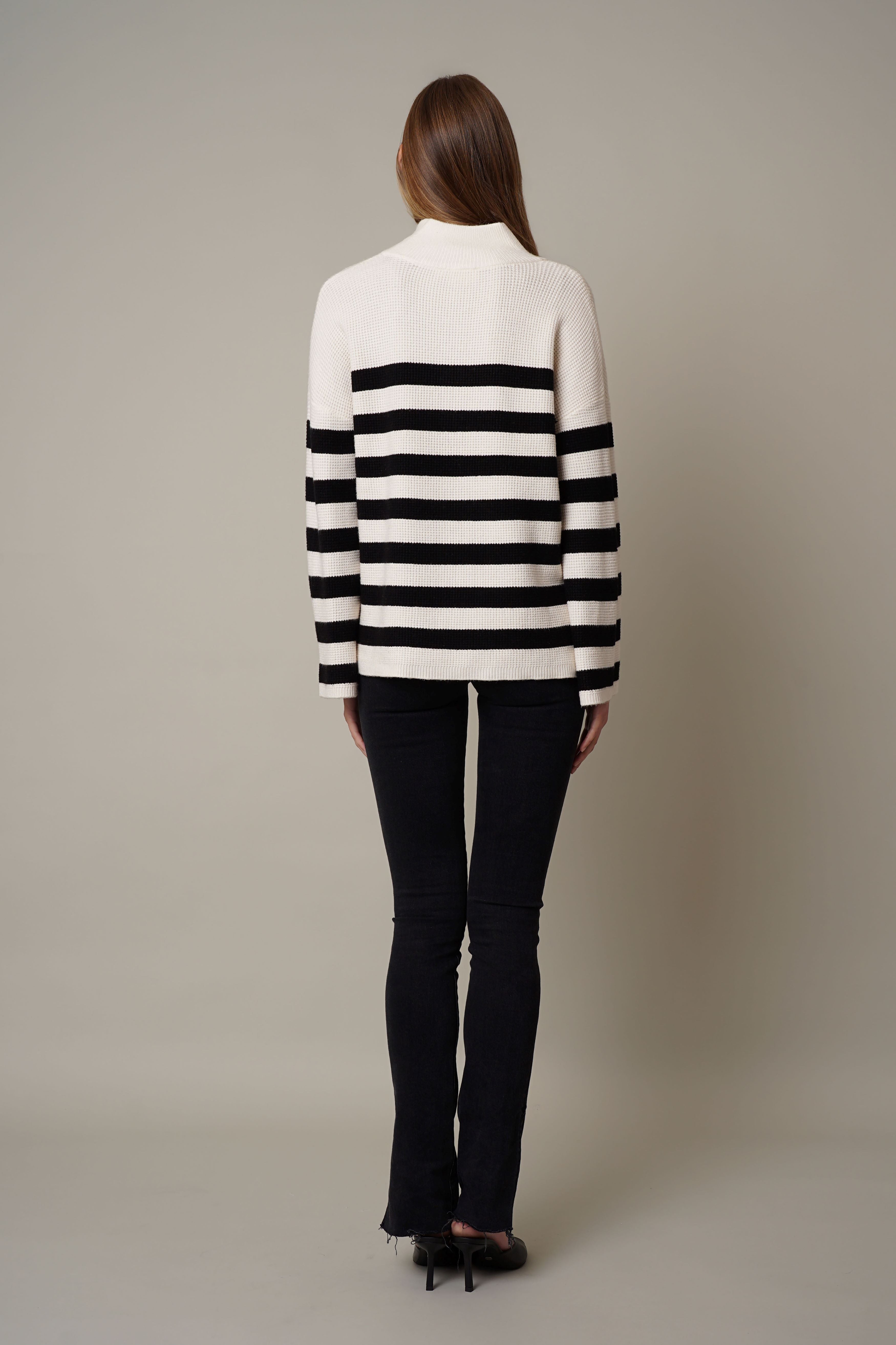 Cyrus - Half-Zip Striped Sweater