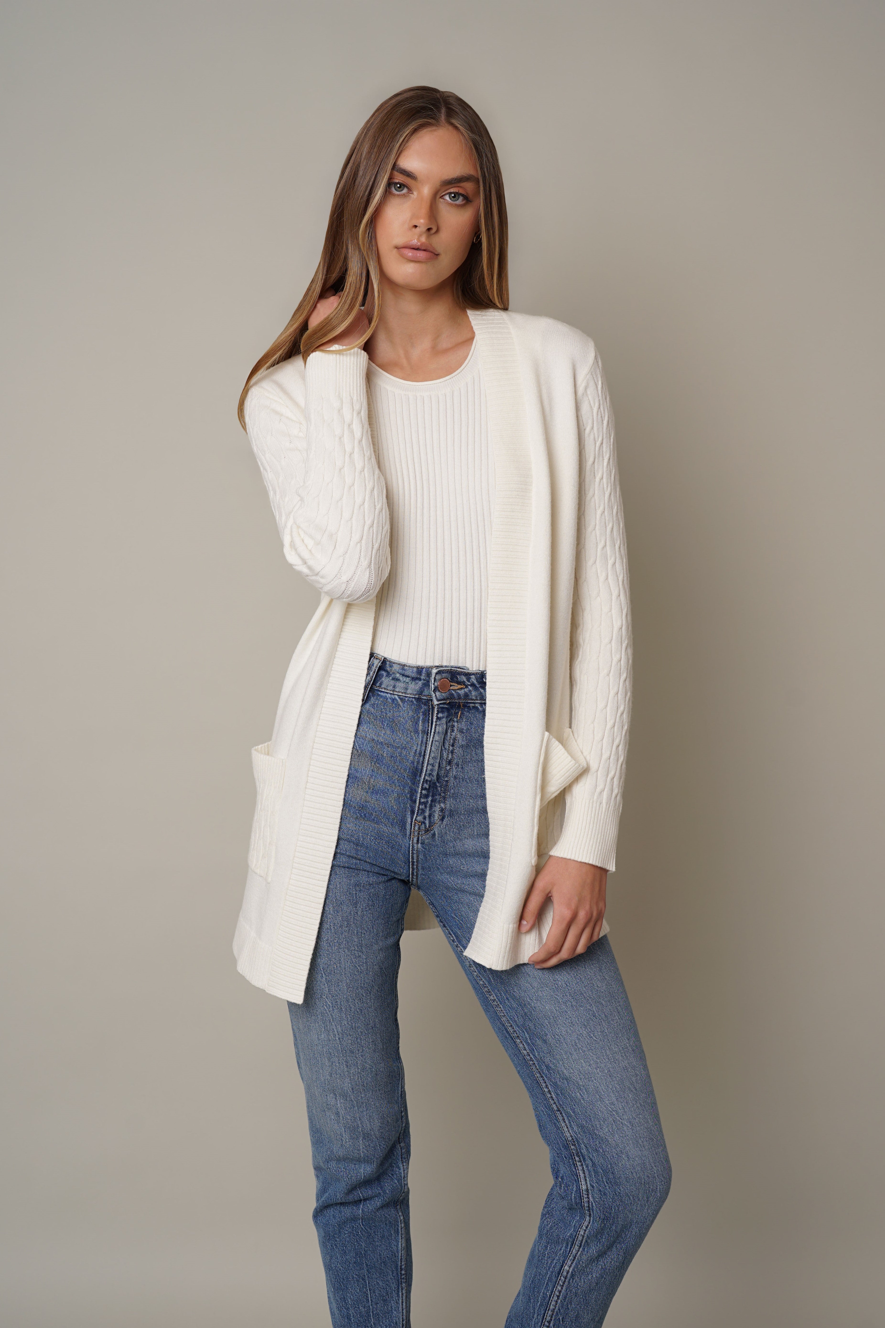 Cyrus - Cable Knit Cardigan with Pockets