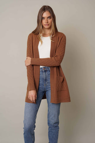 Cable Knit Cardigan with Pockets