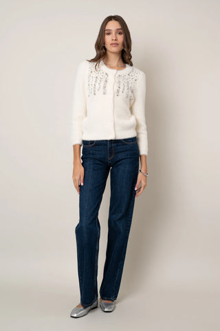 The Embellished Fuzzy Cardigan