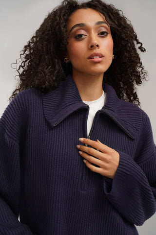 The Ribbed Half-Zip Sweater