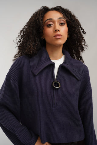 The Ribbed Half-Zip Sweater