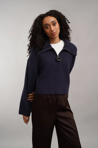 The Ribbed Half-Zip Sweater