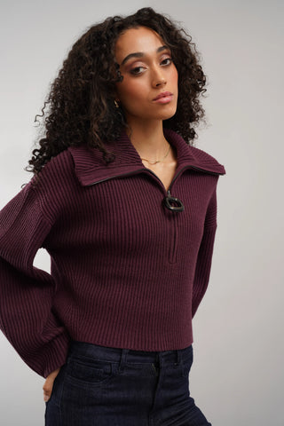 The Ribbed Half-Zip Sweater