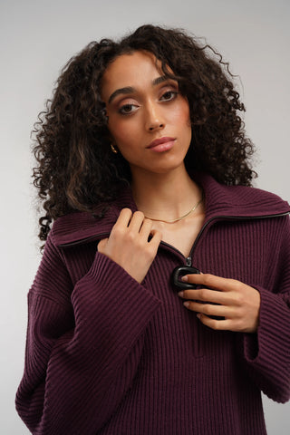 The Ribbed Half-Zip Sweater