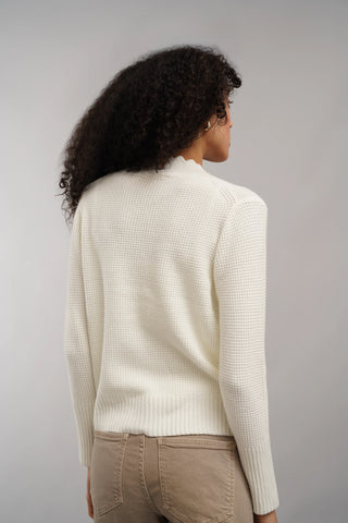 The Scallop Edge Waffle Cardigan