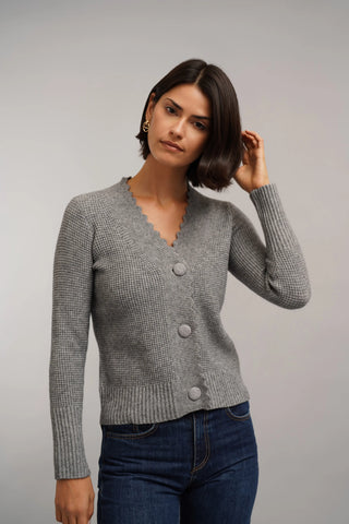 The Scallop Edge Waffle Cardigan