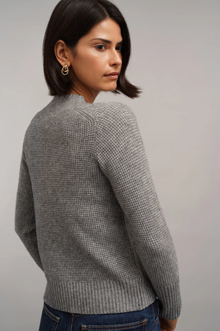 The Scallop Edge Waffle Cardigan