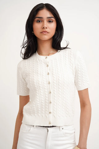 The Classic Cable Short Sleeve Cardigan