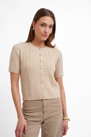 The Classic Cable Short Sleeve Cardigan