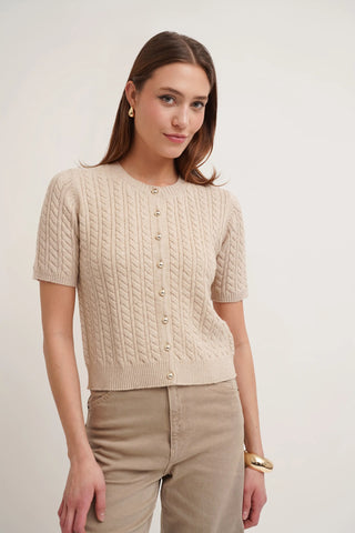 The Classic Cable Short Sleeve Cardigan