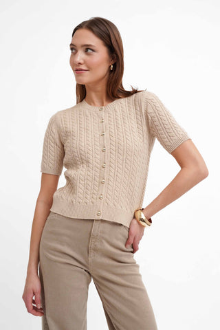 The Classic Cable Short Sleeve Cardigan