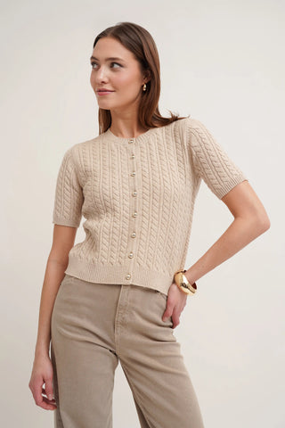 The Classic Cable Short Sleeve Cardigan