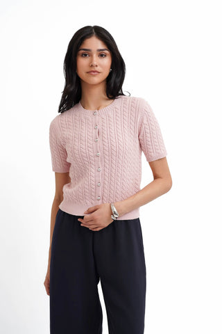 The Classic Cable Short Sleeve Cardigan