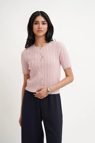 The Classic Cable Short Sleeve Cardigan
