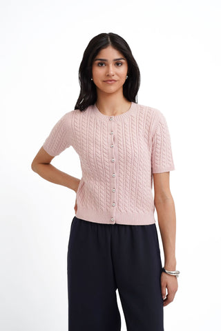 The Classic Cable Short Sleeve Cardigan