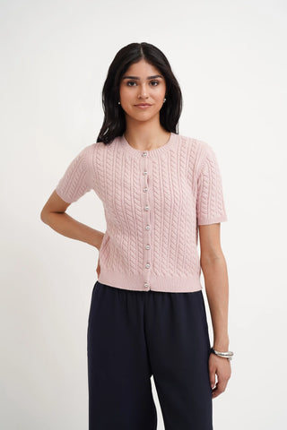The Classic Cable Short Sleeve Cardigan
