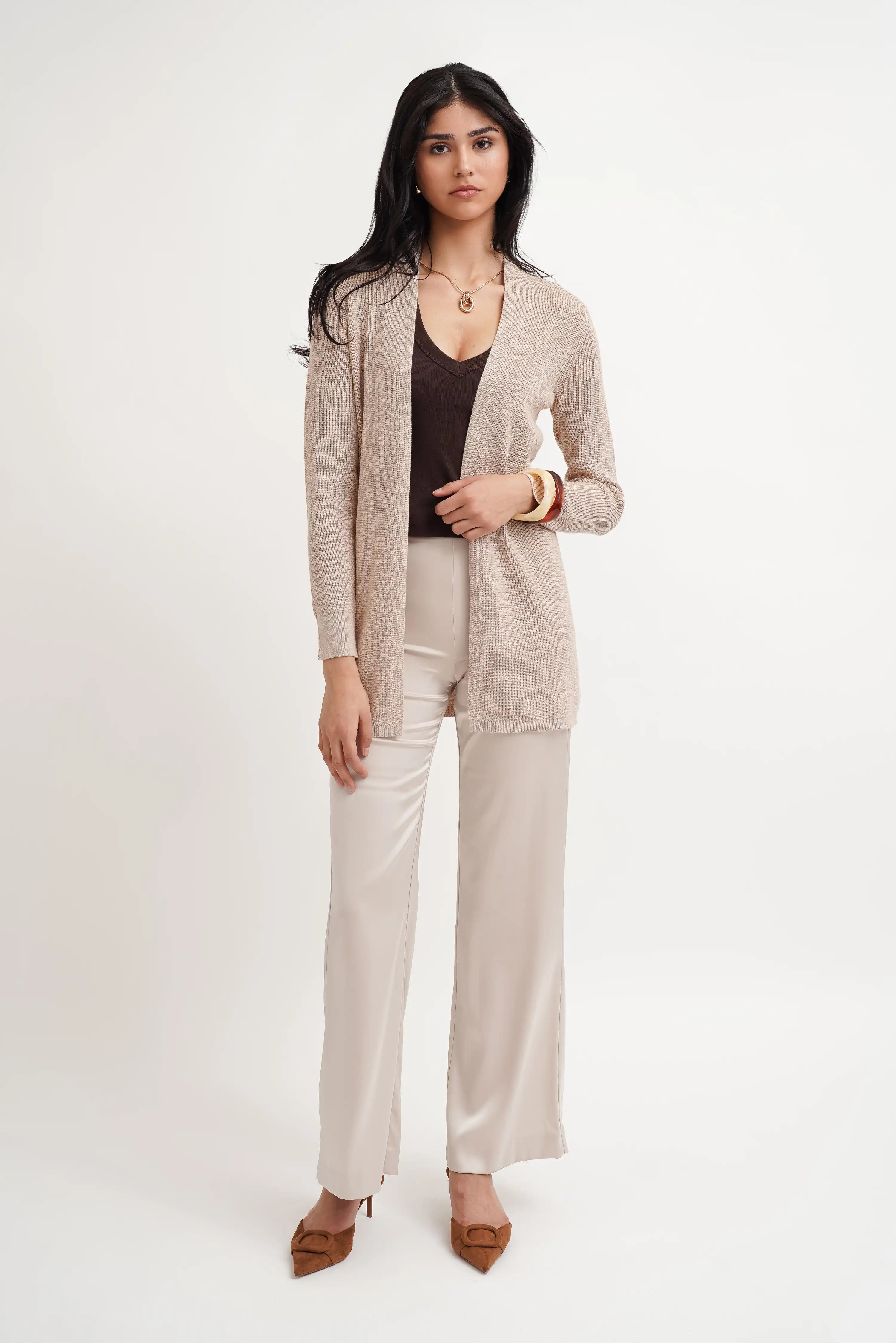 The Open Texture Long Cardigan