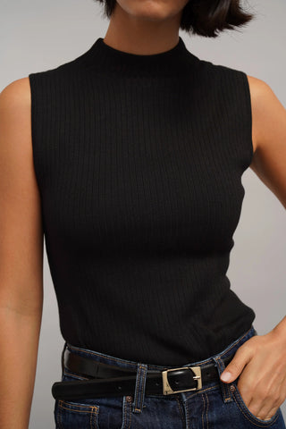 The Essential Rib Mock Neck Tank