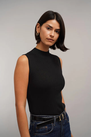 The Essential Rib Mock Neck Tank