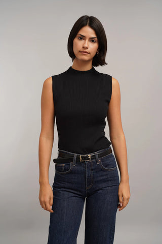 The Essential Rib Mock Neck Tank