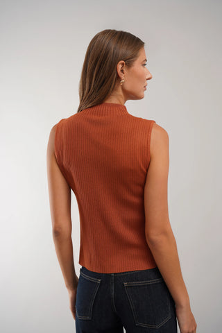 The Essential Rib Mock Neck Tank
