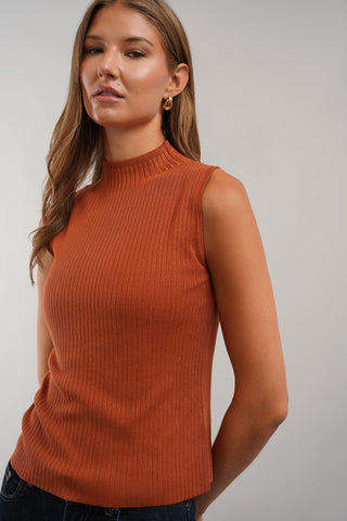 The Essential Rib Mock Neck Tank