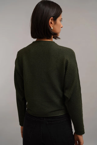 The Sculpted Rib Mock Neck Sweater