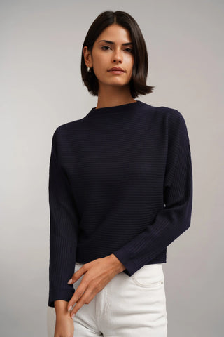 The Sculpted Rib Mock Neck Sweater