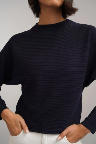 The Sculpted Rib Mock Neck Sweater