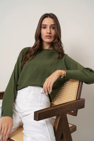 The Dolman Textured Pullover
