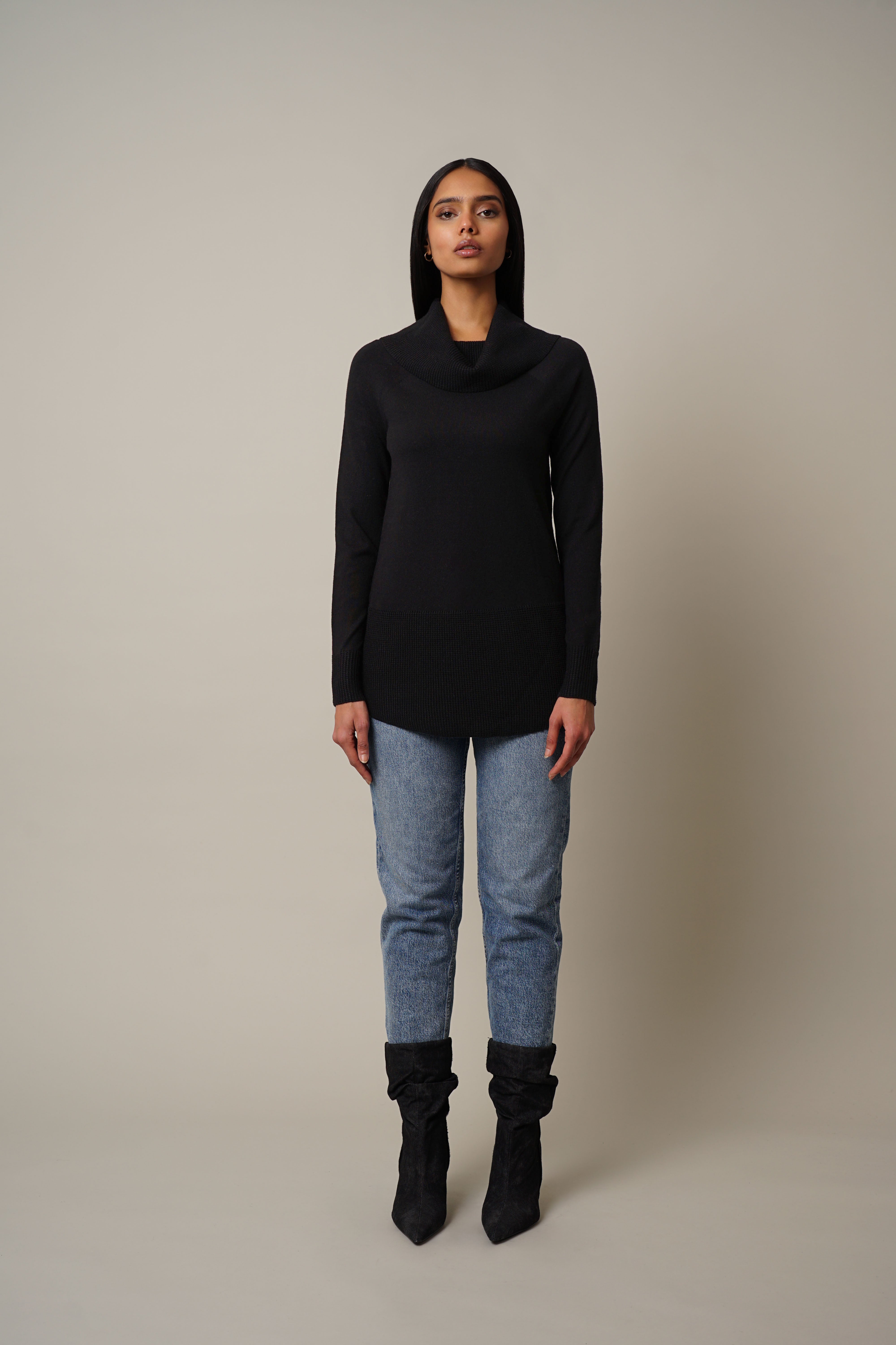 Cyrus fawny cowl neck clearance ribbed pullover