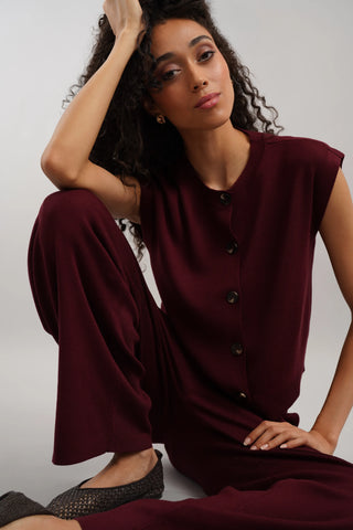 The Modern Button Knit Vest Set