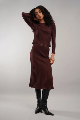 The Ribbed Knit Top & Skirt Set