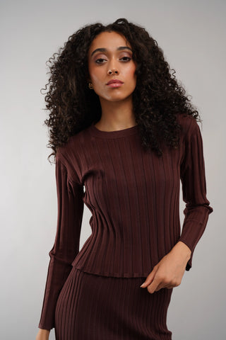 The Ribbed Knit Top & Skirt Set