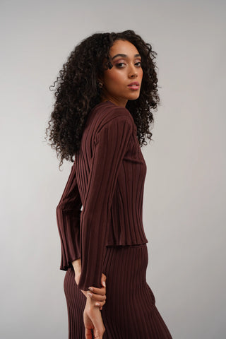 The Ribbed Knit Top & Skirt Set