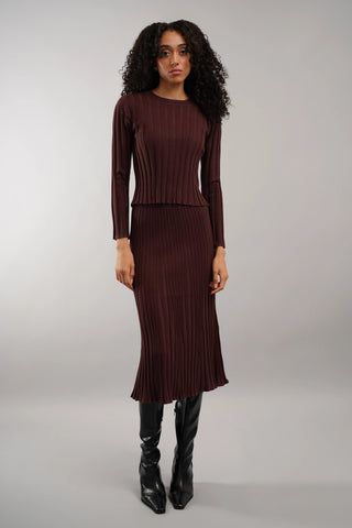 The Ribbed Knit Top & Skirt Set