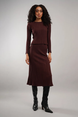 The Ribbed Knit Top & Skirt Set