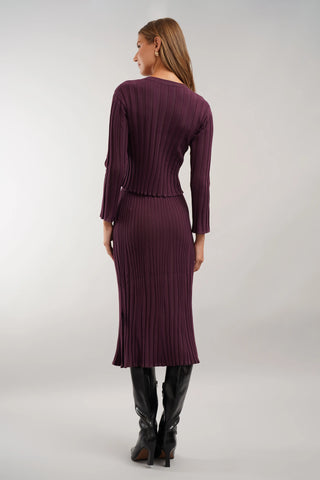 The Ribbed Knit Top & Skirt Set