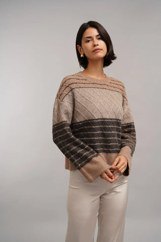 The Mixed Stripe Cable Sweater