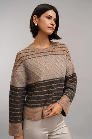 The Mixed Stripe Cable Sweater