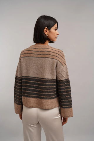 The Mixed Stripe Cable Sweater