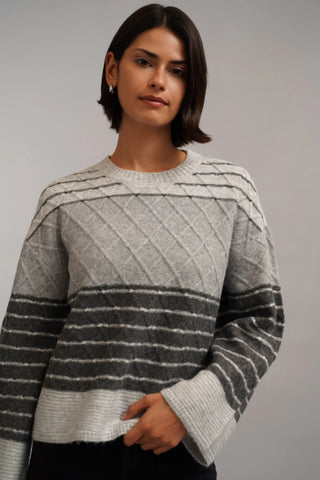 The Mixed Stripe Cable Sweater
