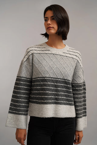 The Mixed Stripe Cable Sweater