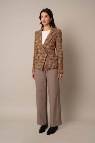 Model is wearing the Two-Pocket Blazer in Harvest.