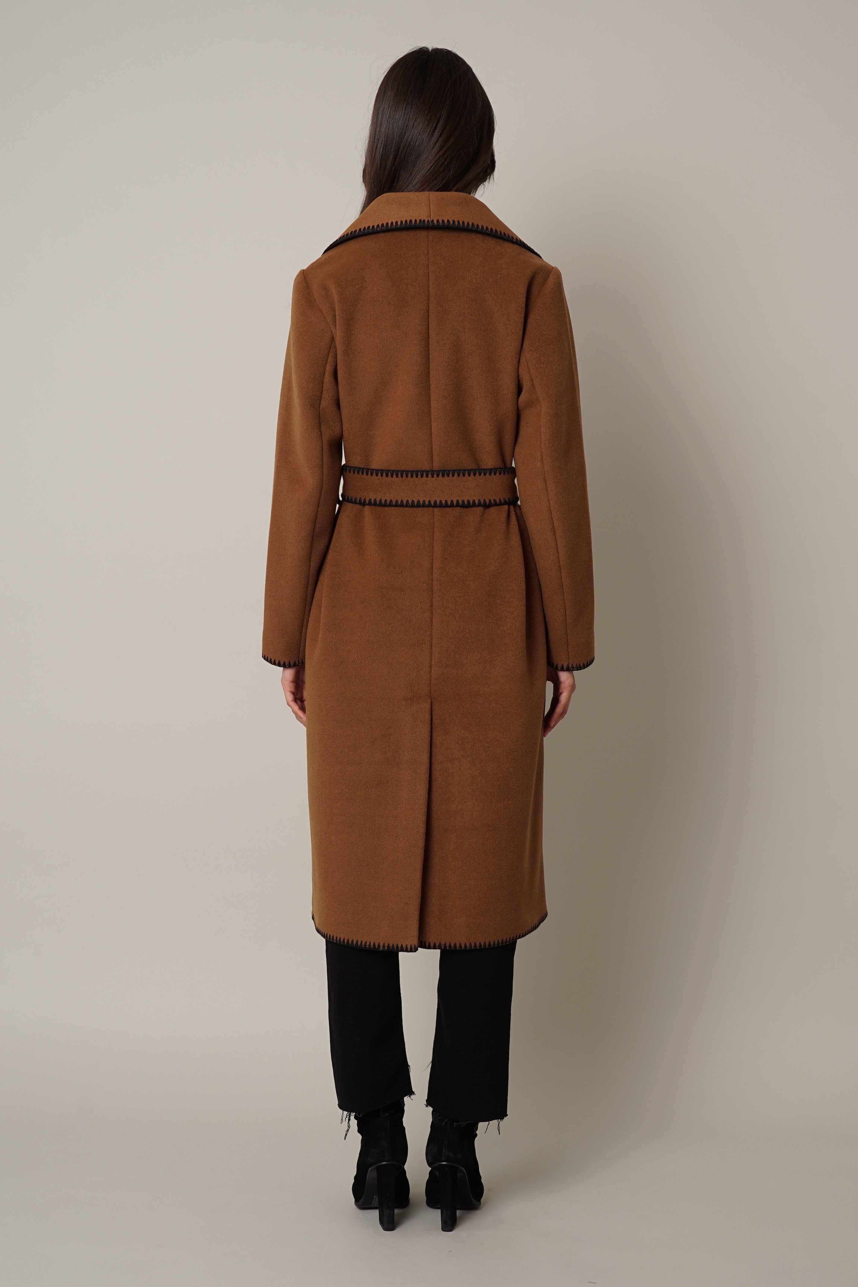 Cyrus - Wrap Coat with Saddle Stitch