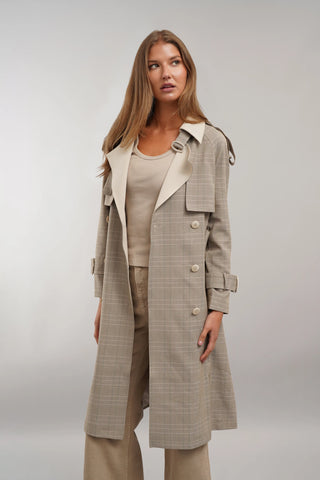 The Regent Plaid Trench