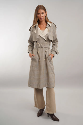 The Regent Plaid Trench