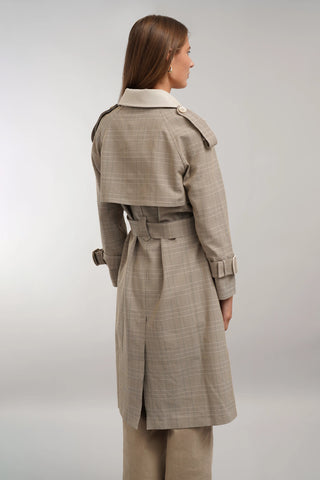 The Regent Plaid Trench